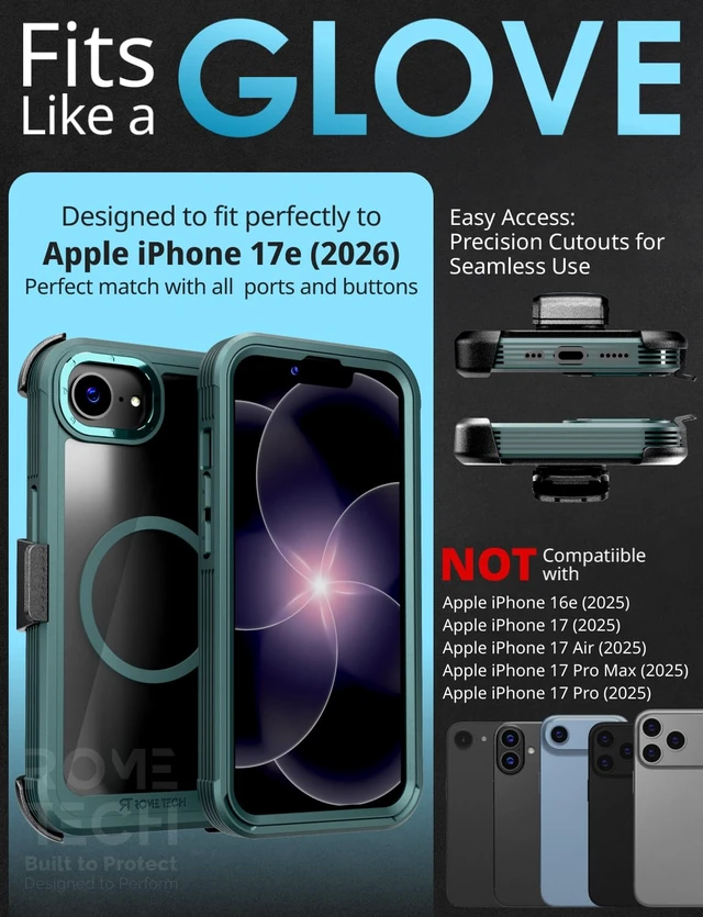 Alt view image 2 of 7 - Apple iPhone 17e/16e Defender Crystal Case With invisible Magsafe