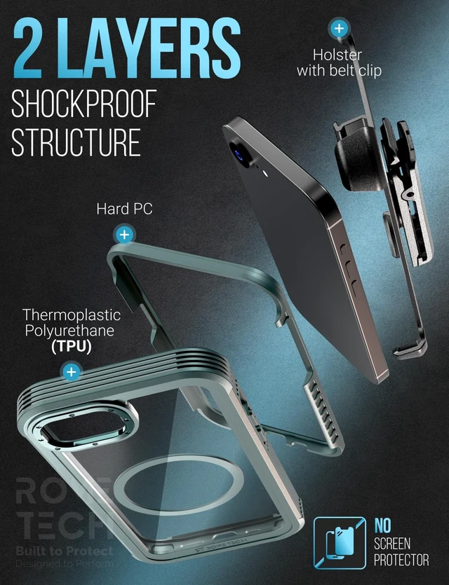Alt view image 3 of 7 - Apple iPhone 17e/16e Defender Crystal Case With invisible Magsafe