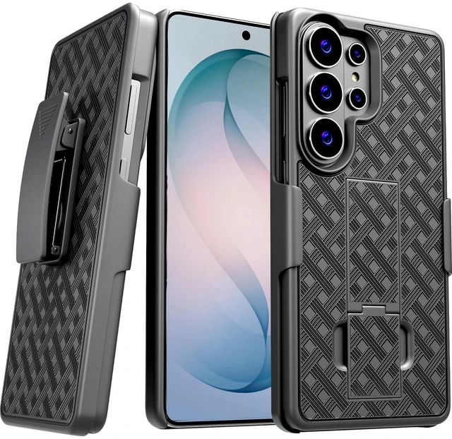 Main image of Rome Tech Shell Holster Combo Case for Samsung Galaxy S26 Ultra & TPG Bundle - Black