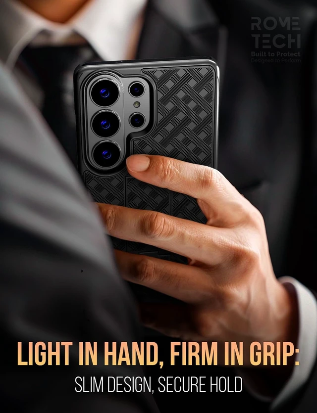 Alt view image 6 of 6 - Rome Tech Shell Holster Combo Case for Samsung Galaxy S26 Ultra & TPG Bundle - Black