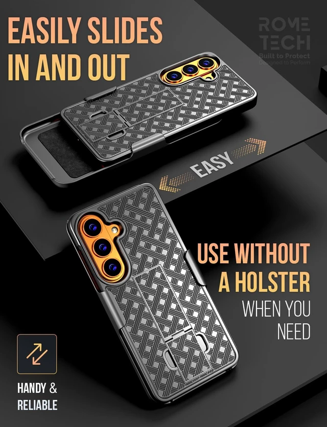 Alt view image 4 of 6 - Rome Tech Shell Holster Combo Case for Samsung Galaxy S26 Plus & TPG Bundle - Black