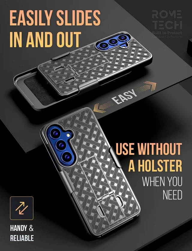 Alt view image 4 of 6 - Rome Tech Shell Holster Combo Case for Samsung Galaxy S26 & TPG Bundle - Black