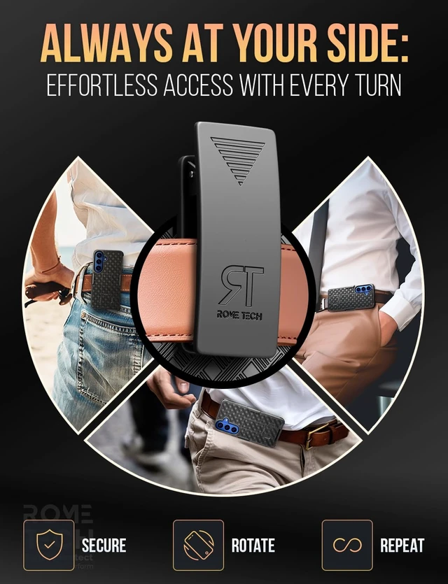 Alt view image 5 of 6 - Rome Tech Shell Holster Combo Case for Samsung Galaxy S26 & TPG Bundle - Black