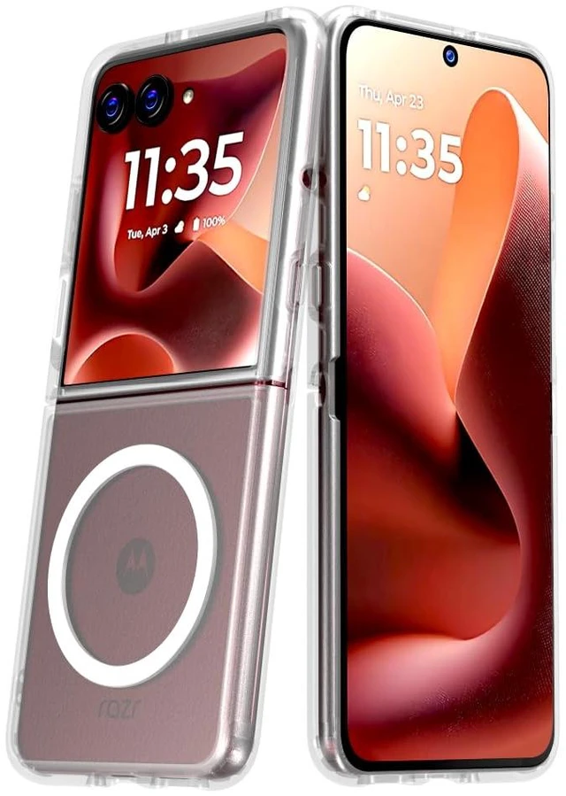 Main image of Motorola Razr 60 Ultra (2025) Hybrid Shockproof Clear Slim Acrylic Case Cover Flexible Hinge Rib with MagSafe