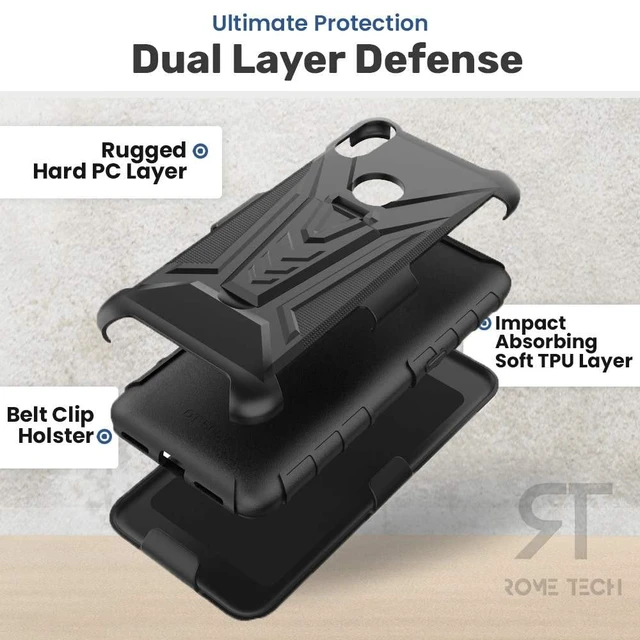 Alt view image 4 of 6 - Kyocera DuraSport 5G Rome Tech Dual-Layer Holster Case wirh Kickstand