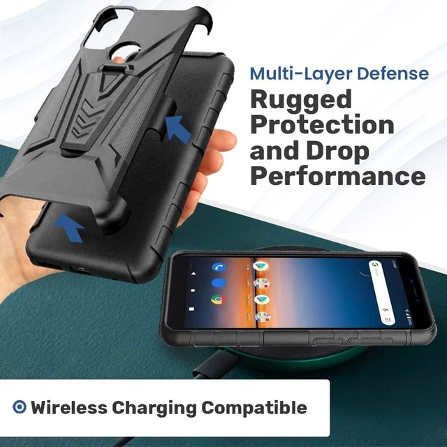 Alt view image 6 of 6 - Kyocera DuraSport 5G Rome Tech Dual-Layer Holster Case wirh Kickstand