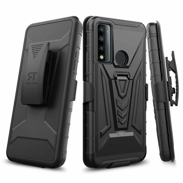 Alt view image 2 of 7 - TCL 20A 5G Dual-Layer Holster Case with Kickstand