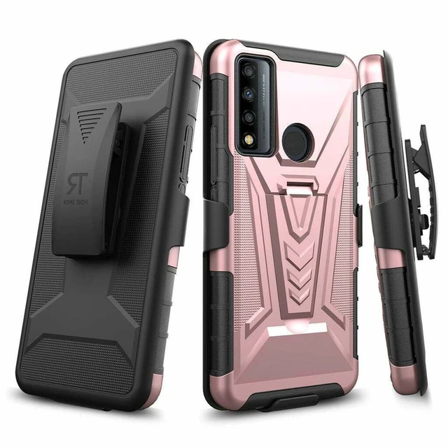 Alt view image 5 of 7 - TCL 20A 5G Dual-Layer Holster Case with Kickstand