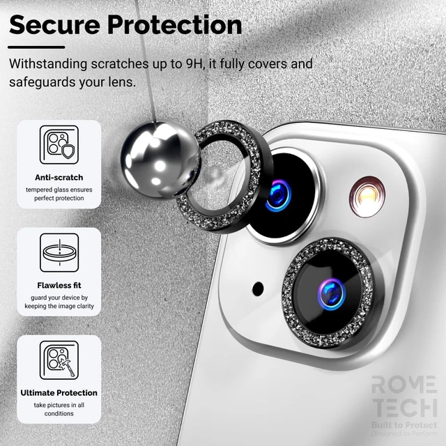 Alt view image 4 of 6 - Apple iPhone 15 (2023) Camera Lens Protector Glitter Powder Lens