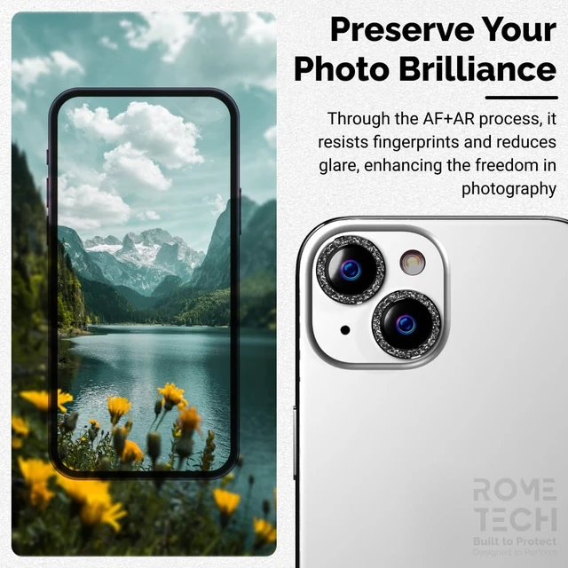 Alt view image 5 of 6 - Apple iPhone 15 (2023) Camera Lens Protector Glitter Powder Lens