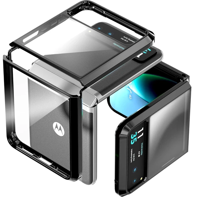 Alt view image 6 of 6 - Motorola Razr 40 / Razr (2023) Hybrid Shockproof Clear Slim Acrylic Case Cover Flexible Hinge Rib