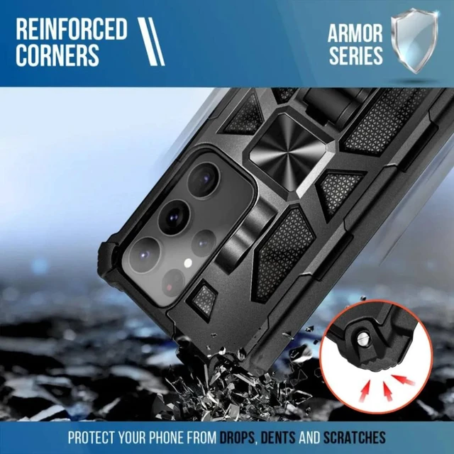 Alt view image 2 of 6 - Samsung Galaxy S23 Ultra Armor Case with Kickstand Magnetic Mount