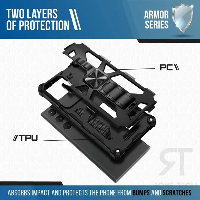 Alt view image 5 of 6 - Samsung Galaxy S23 Ultra Armor Case with Kickstand Magnetic Mount