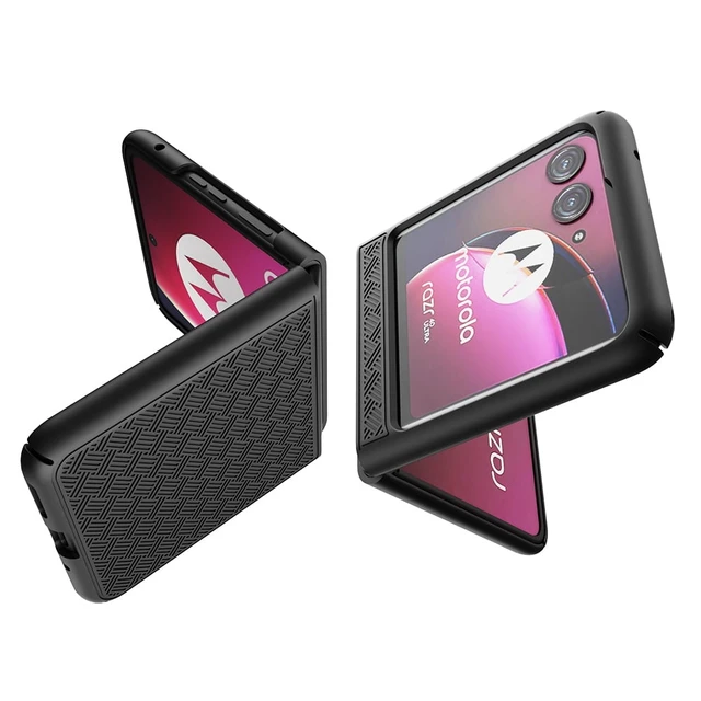 Alt view image 6 of 7 - Rome Tech for Motorola Razr+ (2023) Shell Holster Combo Case - Black (Lines)