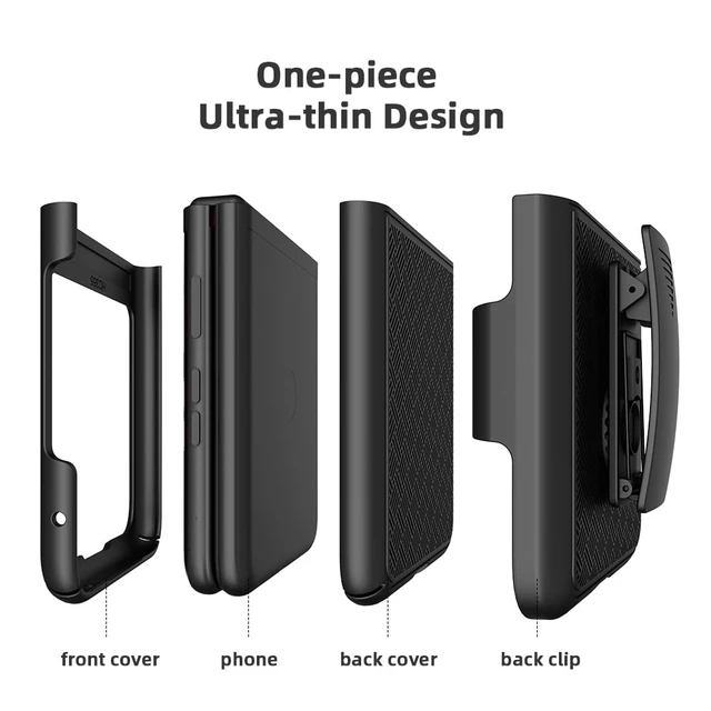 Alt view image 7 of 7 - Rome Tech for Motorola Razr+ (2023) Shell Holster Combo Case - Black (Lines)