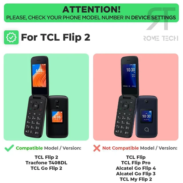 Alt view image 2 of 4 - Designed for TCL Flip 2 (Tracfone T408DL) / Unlocked 4058G / Canada 4058E Case with Belt Clip Holster - Kickstand Cover Phone Case - Red