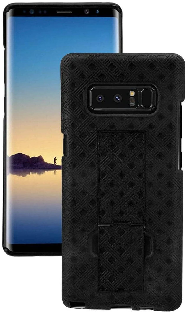 Main image of Designed for Samsung Galaxy Note 8 Case with Belt Clip Holster - Kickstand Cover Phone Case - Black
