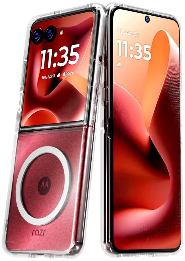 Main image of Motorola Razr 60 Ultra (2025) Hybrid Shockproof Clear Slim Acrylic Case Cover Flexible Hinge Rib with MagSafe