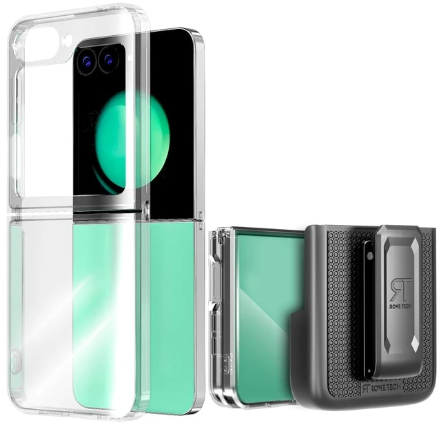 Main image of Samsung Galaxy Z Flip6 Hybrid Shockproof Clear Slim Acrylic Case Cover Flexible Hinge Rib