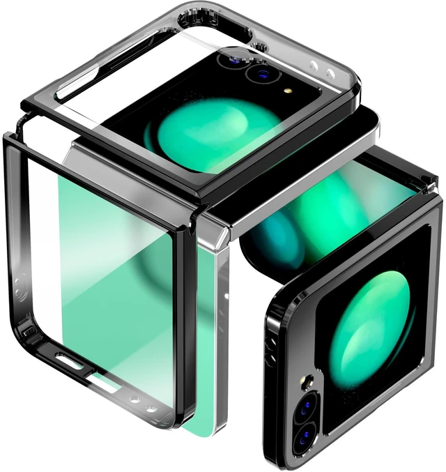 Main image of Samsung Galaxy Z Flip6 Hybrid Shockproof Clear Slim Acrylic Case Cover Flexible Hinge Rib