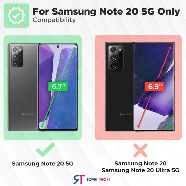 Alt view image 2 of 7 - Clear Case for Samsung Galaxy Note 20 5G - Blue Screen/Light Protector with Application Tray Included - Ultra Thin Protective Clarity Case - Wireless Charging Compatible