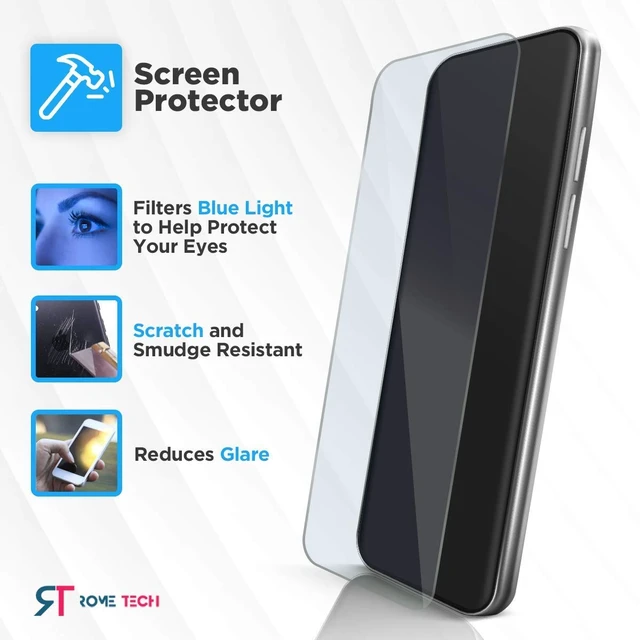 Alt view image 3 of 7 - Clear Case for Samsung Galaxy Note 20 5G - Blue Screen/Light Protector with Application Tray Included - Ultra Thin Protective Clarity Case - Wireless Charging Compatible