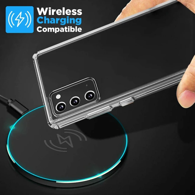 Alt view image 5 of 7 - Clear Case for Samsung Galaxy Note 20 5G - Blue Screen/Light Protector with Application Tray Included - Ultra Thin Protective Clarity Case - Wireless Charging Compatible