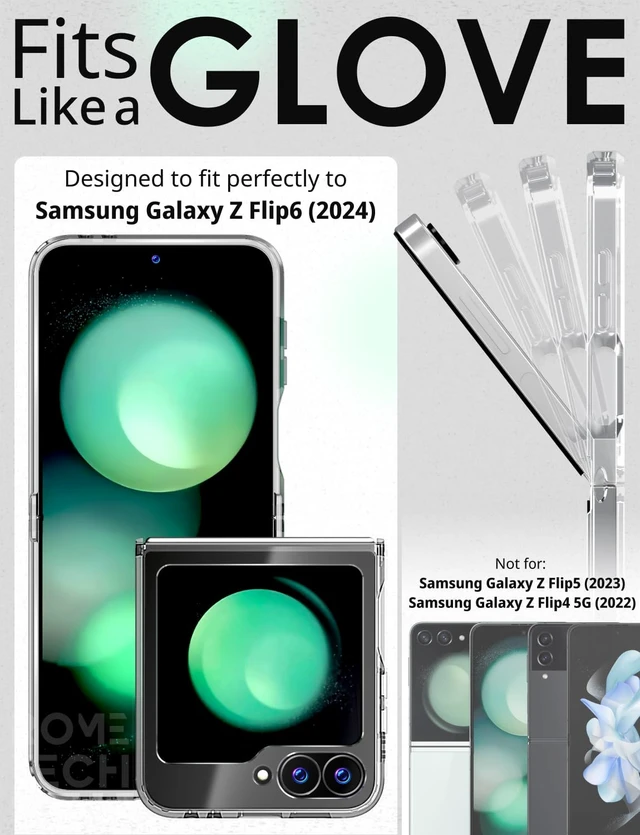 Alt view image 2 of 6 - Samsung Galaxy Z Flip6 Hybrid Shockproof Clear Slim Acrylic Case Cover Flexible Hinge Rib