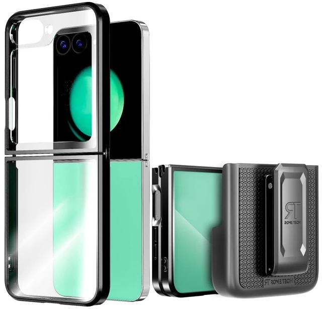 Main image of Samsung Galaxy Z Flip6 Hybrid Shockproof Clear Slim Acrylic Case Cover Flexible Hinge Rib