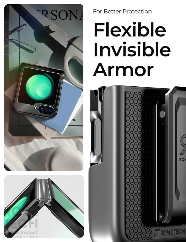 Alt view image 4 of 6 - Samsung Galaxy Z Flip6 Hybrid Shockproof Clear Slim Acrylic Case Cover Flexible Hinge Rib
