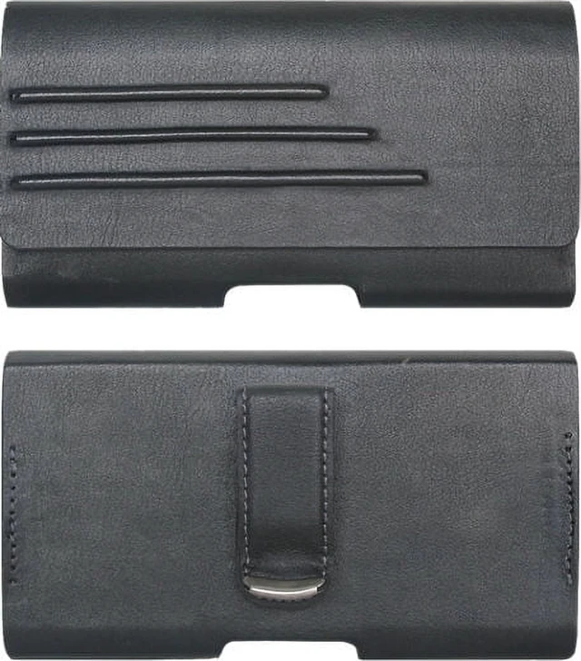 Alt view image 2 of 2 - Universal Leather Pouch for Medium Phones 5.7 x 3.1 x 1.5 - Black