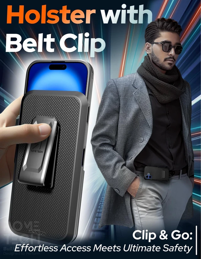 Alt view image 4 of 7 - Apple iPhone 16 Plus Magsafe Holster Phone Case With Belt Clip