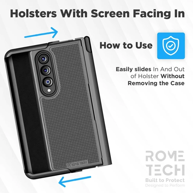 Alt view image 6 of 7 - Samsung Galaxy Z Fold 4 Belt Clip Holster Phone Case (Hinge Protector Edition)