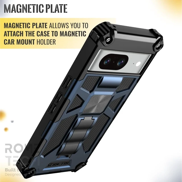 Alt view image 4 of 6 - Google Pixel 8 Armor Case with Kickstand & Magnetic Mount