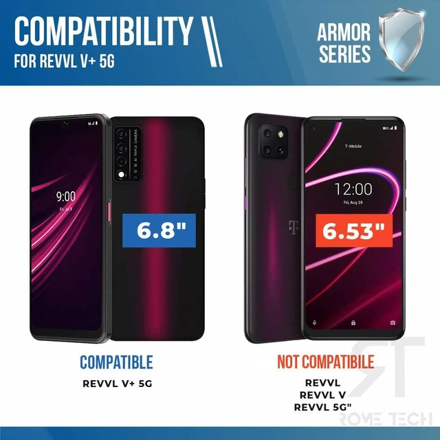 Alt view image 2 of 7 - T-Mobile REVVL V+ 5G Armor Case Kickstand & Magnetic Mount