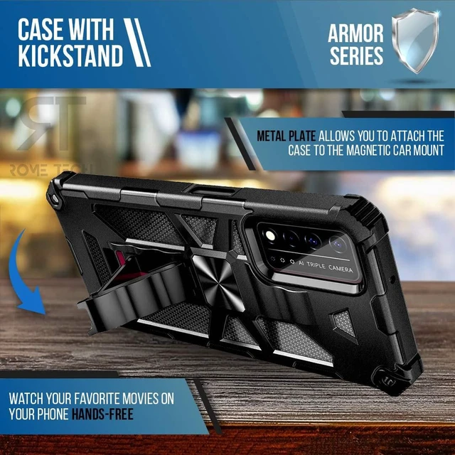 Alt view image 4 of 7 - T-Mobile REVVL V+ 5G Armor Case Kickstand & Magnetic Mount