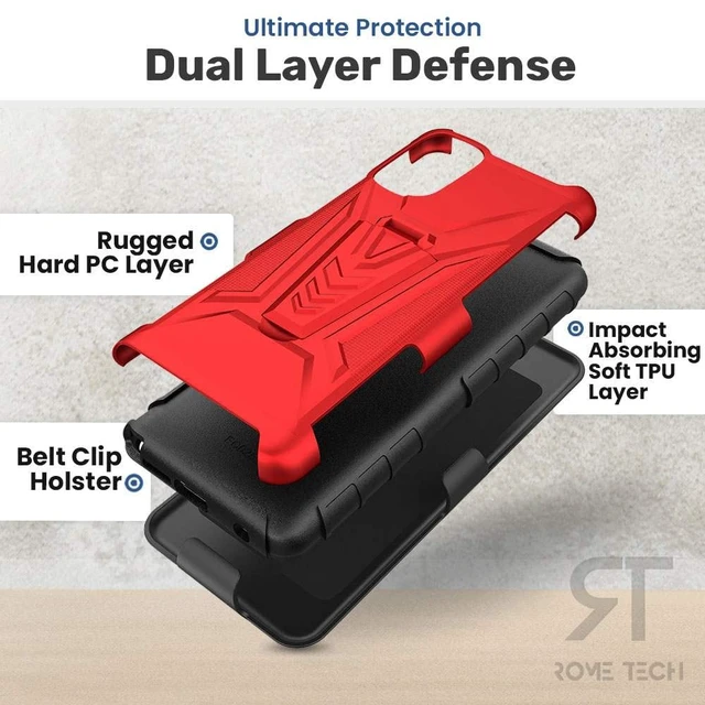 Alt view image 4 of 7 - T-Mobile Revvl V 4G Dual-Layer Holster Case with Kickstand