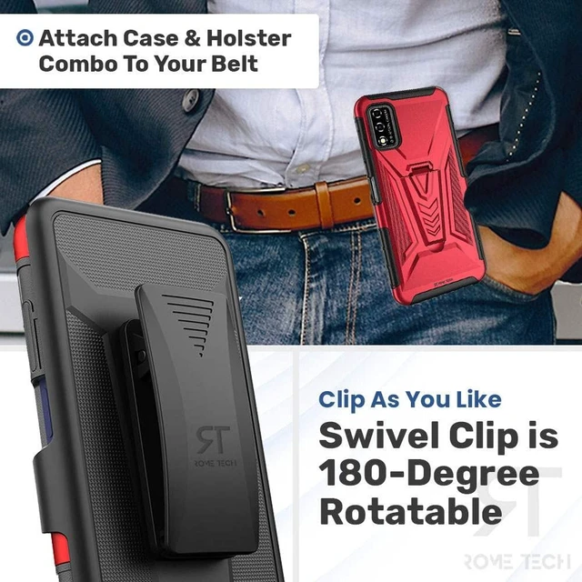 Alt view image 3 of 7 - T-Mobile Revvl V 4G Dual-Layer Holster Case with Kickstand
