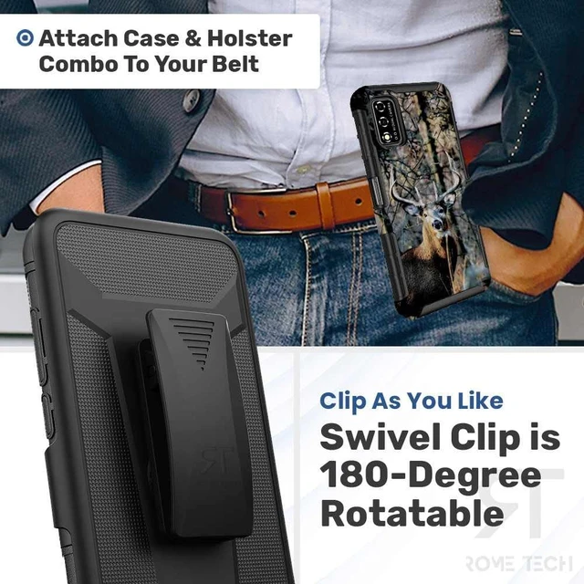 Alt view image 3 of 7 - T-Mobile Revvl V 4G Dual-Layer Holster Case with Kickstand