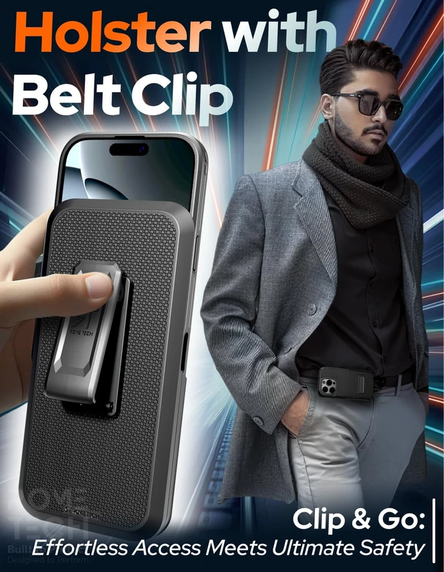 Alt view image 4 of 7 - Apple iPhone 16 Pro Magsafe Holster Phone Case With Belt Clip