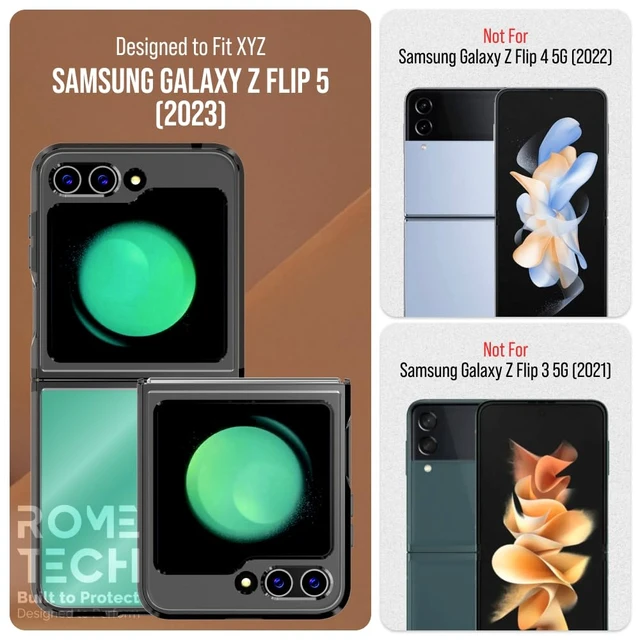 Alt view image 2 of 5 - Samsung Galaxy Z Flip5 Hybrid Shockproof Clear Slim Acrylic Case Cover Flexible Hinge Rib