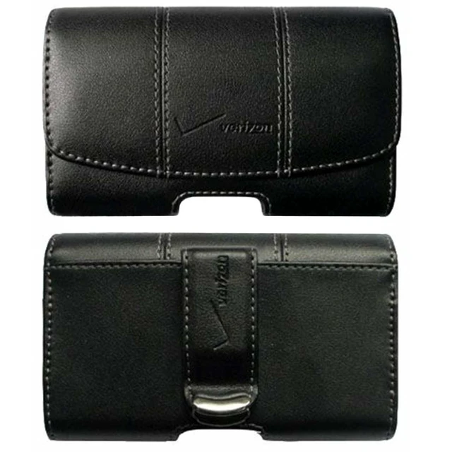 Alt view image 3 of 4 - Verizon Universal Leather Pouch with Rotating Clip - Black