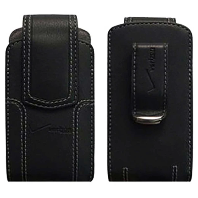 Alt view image 4 of 6 - Verizon Universal Leather Pouch Case with Clip - Black