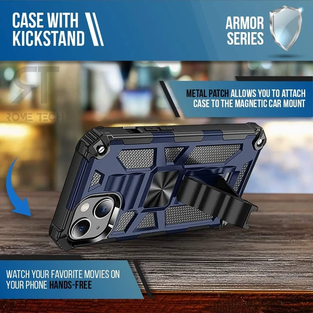 Alt view image 4 of 6 - Apple iPhone 13 Armor Case Kickstand & Magnetic Mount