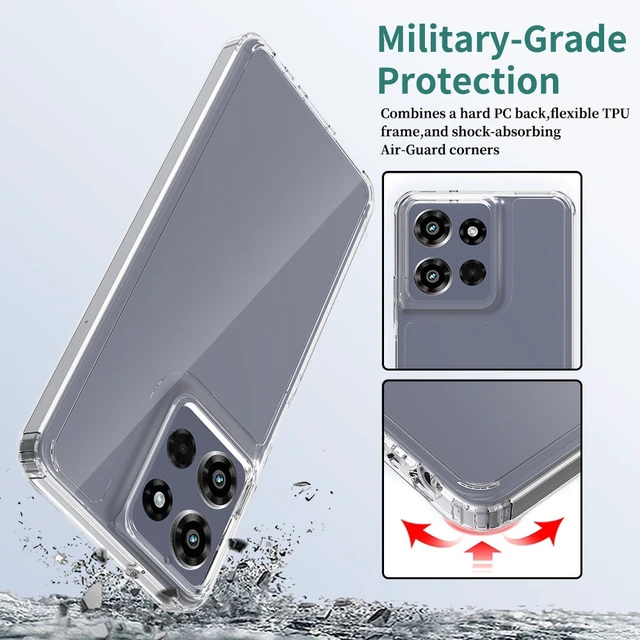 Alt view image 3 of 7 - Moto G Power 5G (2025) Hybrid Shockproof Clear Slim Acrylic Case