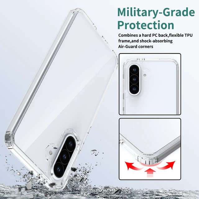 Alt view image 6 of 7 - Samsung Galaxy A36 5G (2025) Hybrid Shockproof Clear Slim Acrylic Case