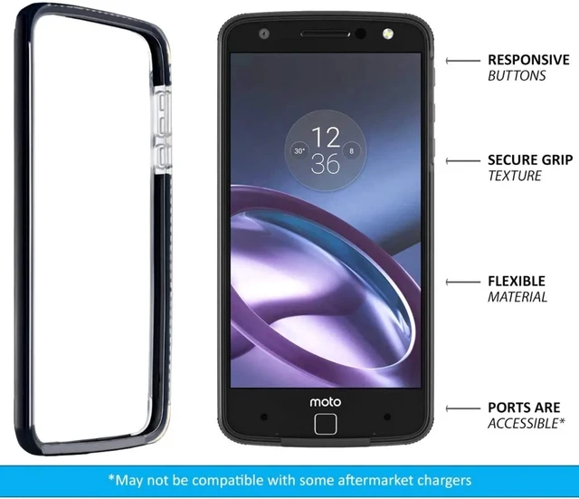 Alt view image 2 of 7 - Motorola Moto Z Droid (1st Gen - 2016) Rome Tech Bumper Case