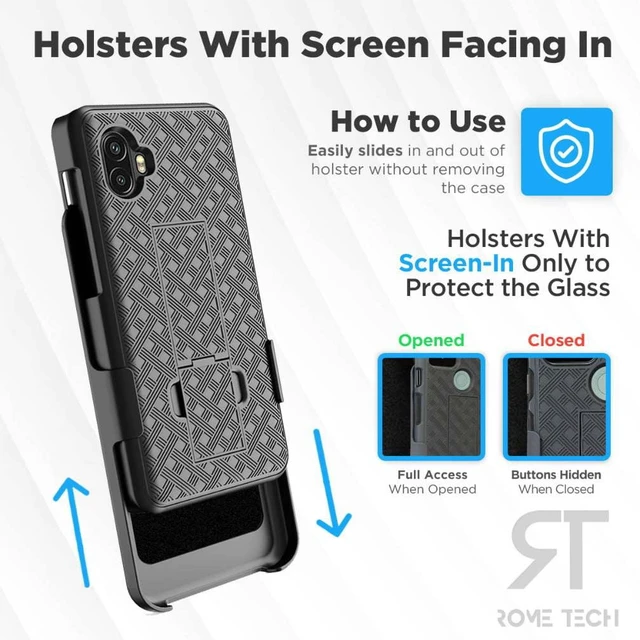 Alt view image 5 of 6 - Rome Tech Sonim XP10 5G Shell Holster Combo Case - Blue