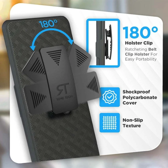 Alt view image 6 of 6 - Rome Tech Sonim XP10 5G Shell Holster Combo Case - Blue