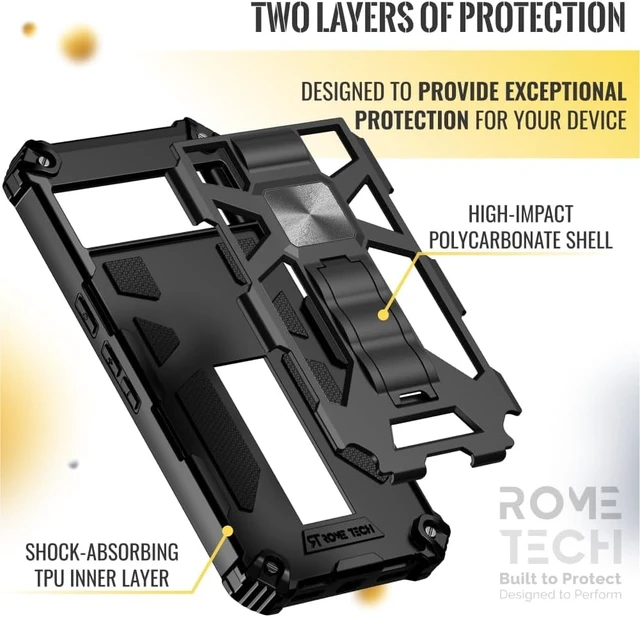 Alt view image 3 of 6 - Google Pixel 8 Armor Case with Kickstand & Magnetic Mount